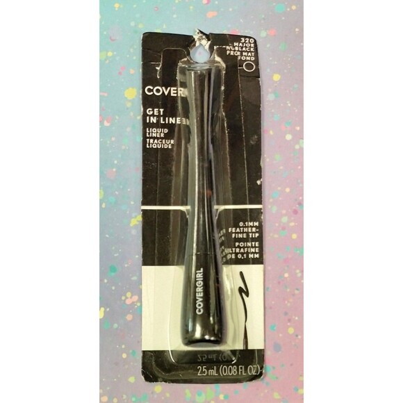 CoverGirl Eyeliner Get In Line Liquid Liner 320 Major Matte Black Eye Makeup 3x - Picture 15 of 16